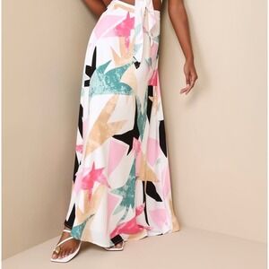 Lulu's Daydreaming White Print Maxi Skirt Small Boho Casual Feminine